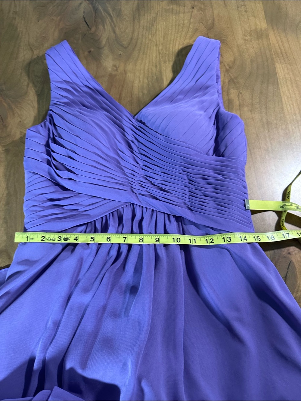 Azazie Lavender Chiffon Pleated V-Neck Bridesmaid Dress Size 4 Wedding Guest - Picture 6 of 9